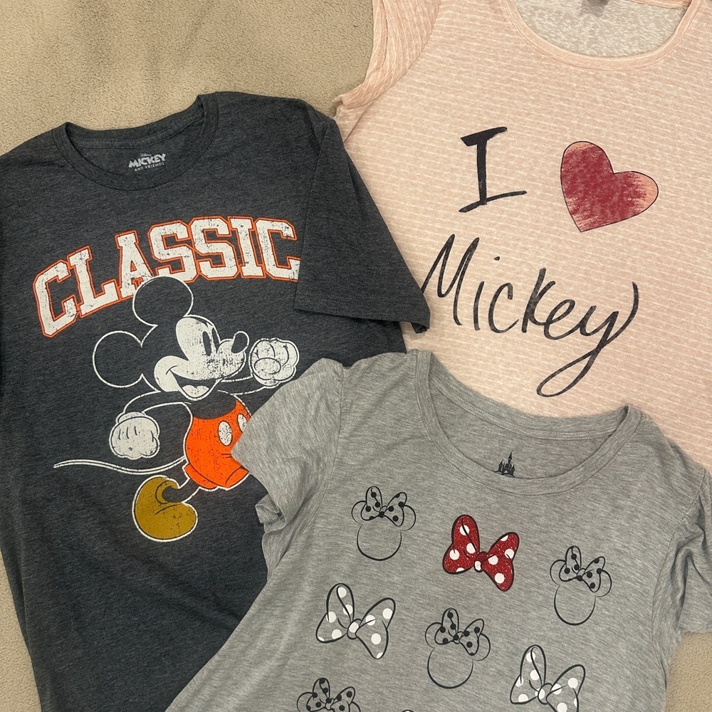 BUNDLE Disney Mickey & Minnie Graphic Tee Bundle | 3 Shirts | Women’s M/L
